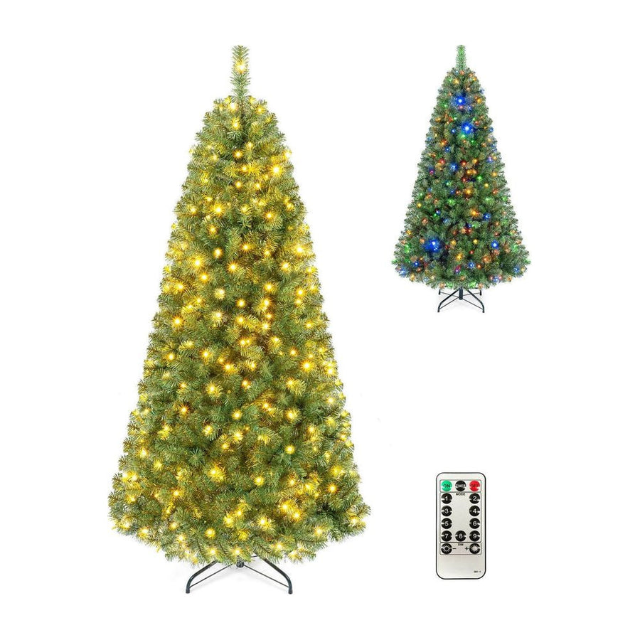 Pre-Lit Christmas Tree with 350 LED Lights & 9 Modes and Remote for Christmas-183 CM