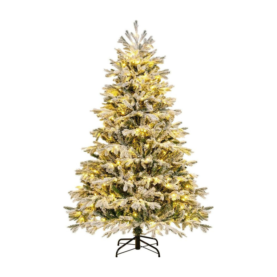 Pre-Lit Artificial Christmas Tree with PE PVC Branch Tips and Warm White LED Lights-6 ft