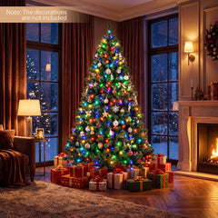 Pre-lit Christmas Tree with 1072 Branch Tips and 300 Multifunctional White and Multi-color RGB Lights-180 cm