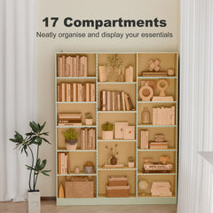 HOMCOM Bookcase with Open Storage, 6-Tier Bookshelf with Anti-Tipping Hardware, Light Green