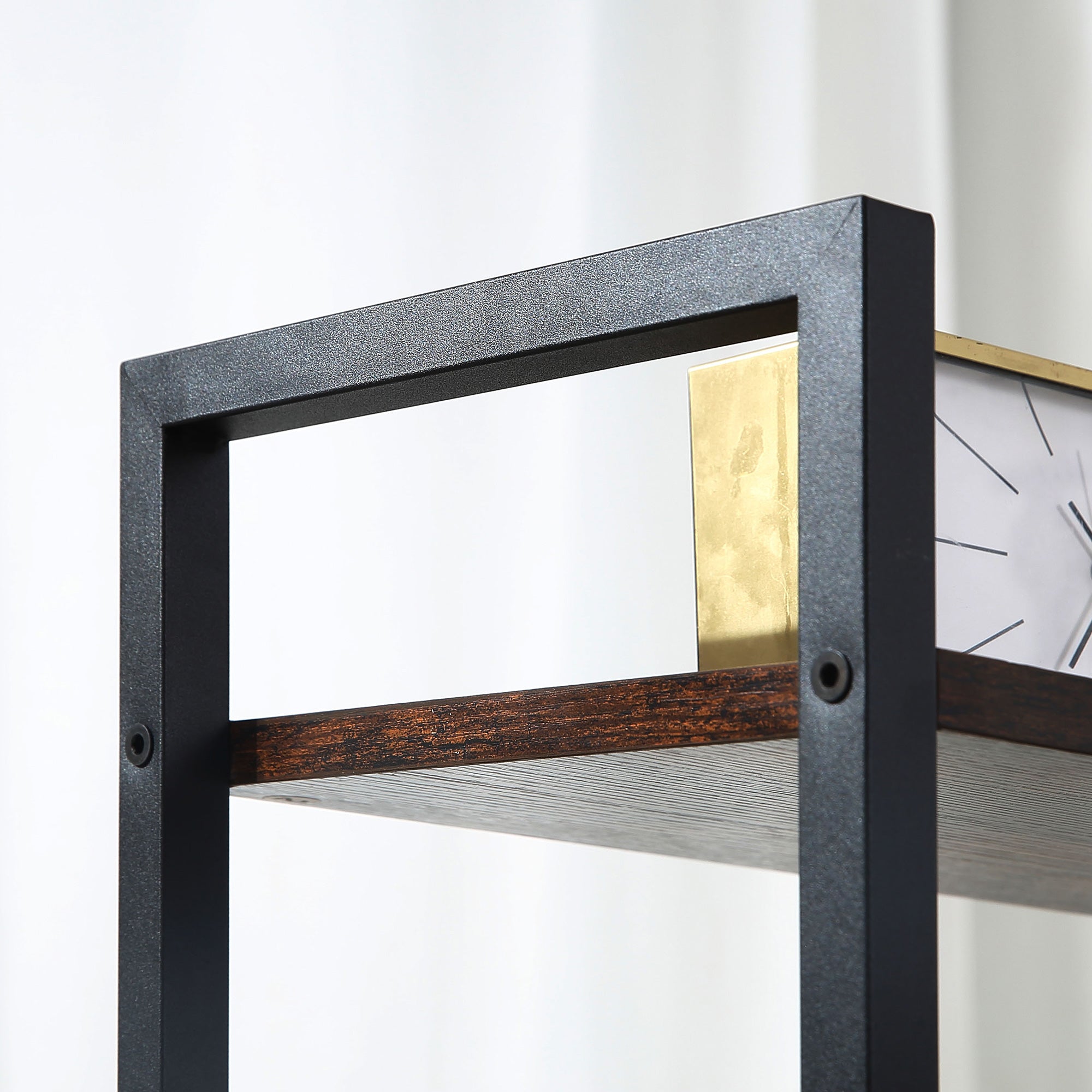 HOMCOM Office Desk with Storage Shelves, 120 CM Computer Desk, Industrial Study Table with Metal Frame for Home Office Small Space, Rustic Brown