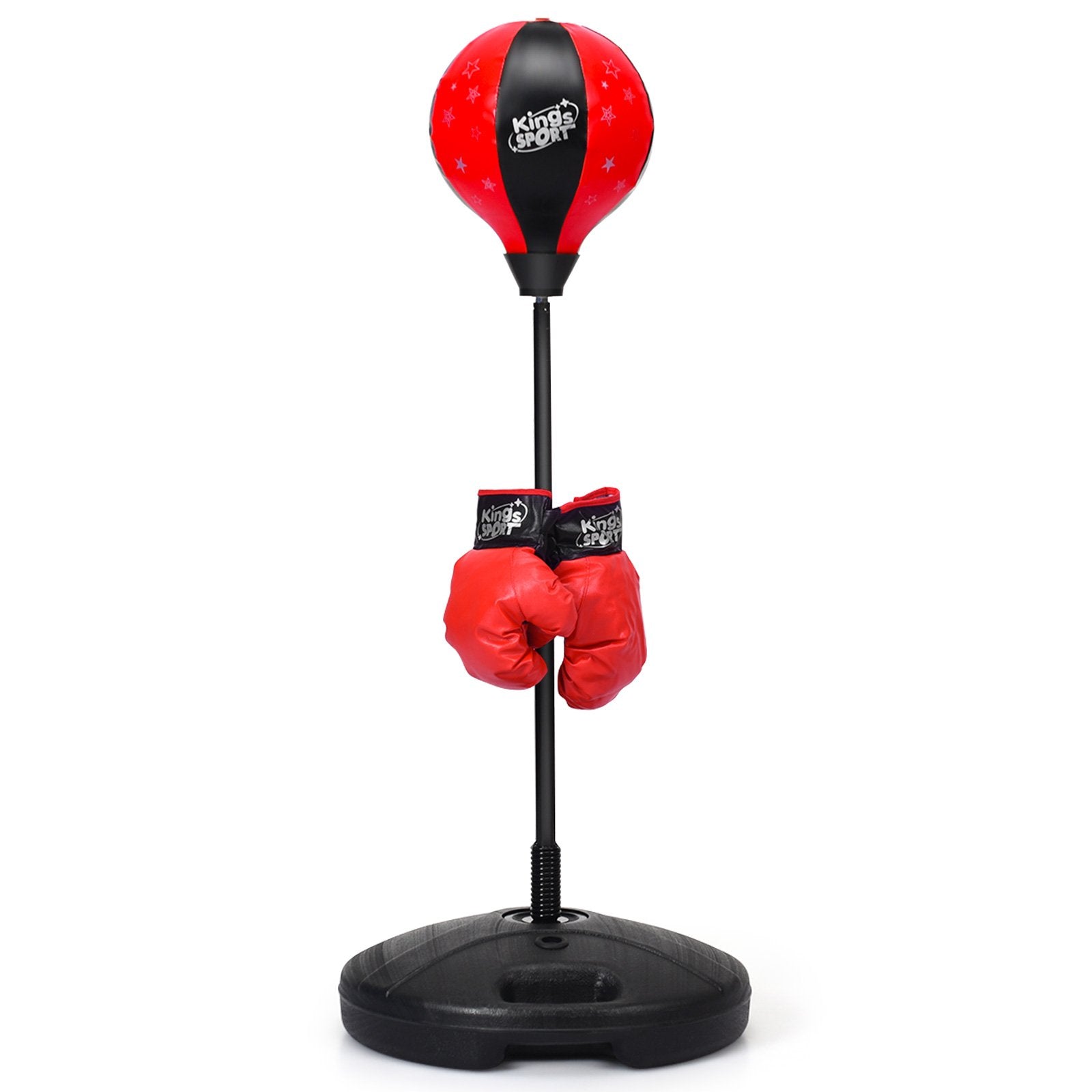 Kids Standing Punching Bag with Stand and Gloves-Red and Black