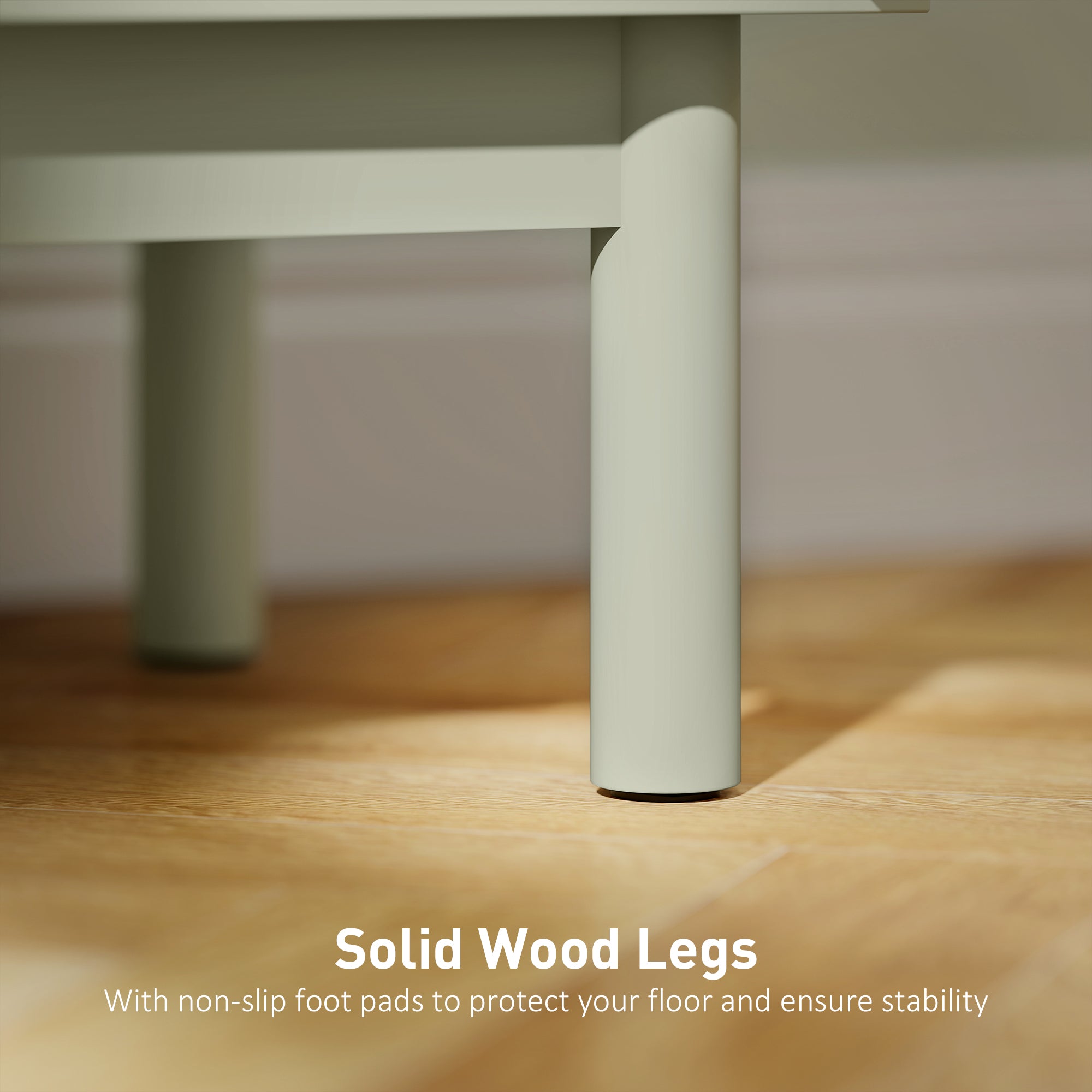 HOMCOM Rattan Bedside Table for Bedroom - Light Green