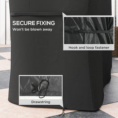 Outsunny 147 x 61cm Plastic Coated Protective Grill Cover - Black