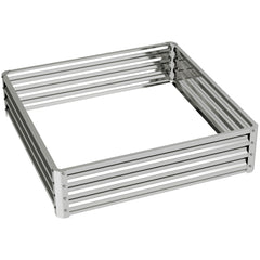 Outsunny Square Raised Garden Bed Box with Weatherized Steel Frame for Vegetables, Flowers, & Herbs, 120 x 120 x 30cm, Silver Tone
