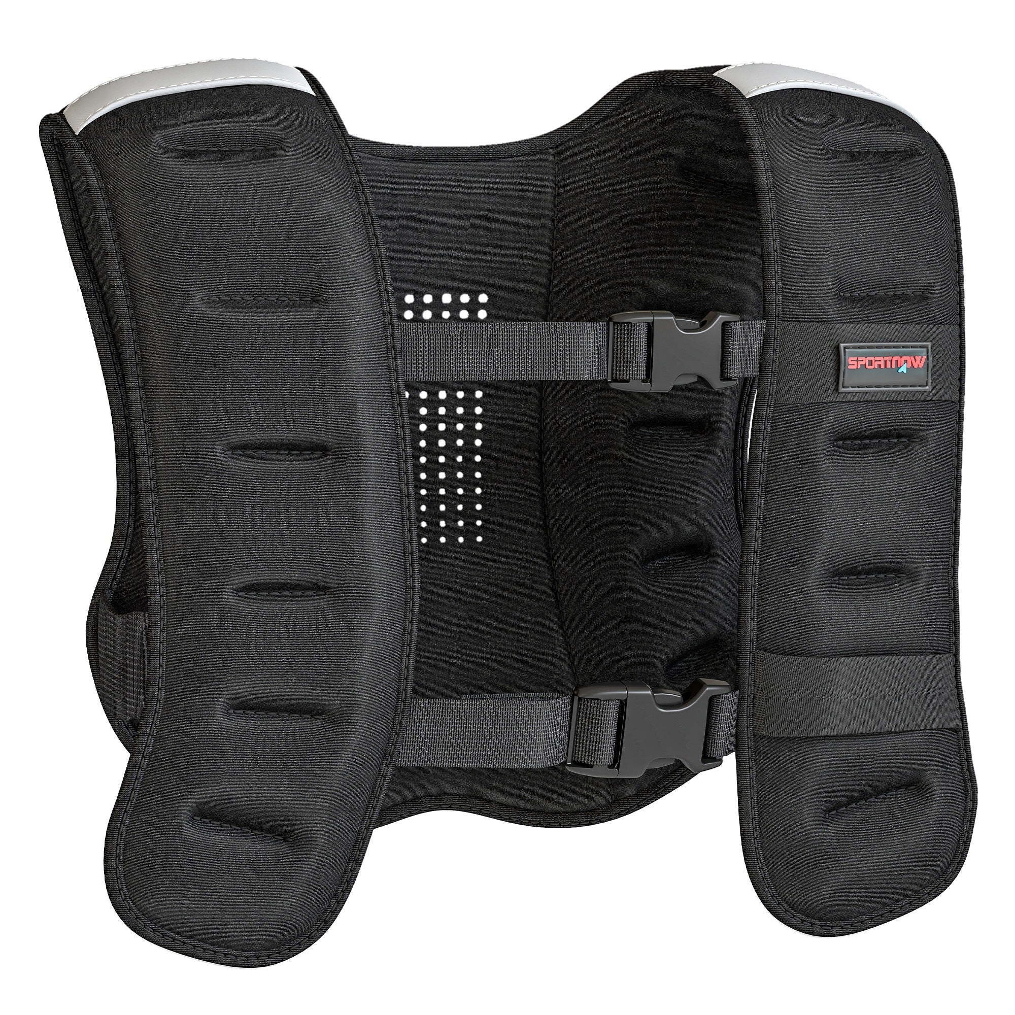 SPORTNOW Weighted Vest, 10 kg Weight Vest with Adjustable Straps, Reflective Strips, Black