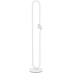HOMCOM LED Floor Lamp, Dimmable Floor Standing Lamp with Glass Night Light, Foot Switch for Living Room, Bedroom, Office, White