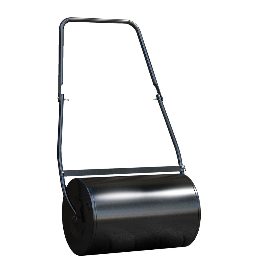 DURHAND 38L Garden Lawn Roller, Water Sand Filled Outdoor Grass Roller, Heavy Duty Metal Lawn Push Rolling Tool Aerator for Grass Seeding, Soil Levelling, Black