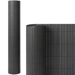 Outsunny 2Pcs Plastic Privacy Screening Fence, 1m x 3 m Waterproof Windbreak Fence, Dark Grey