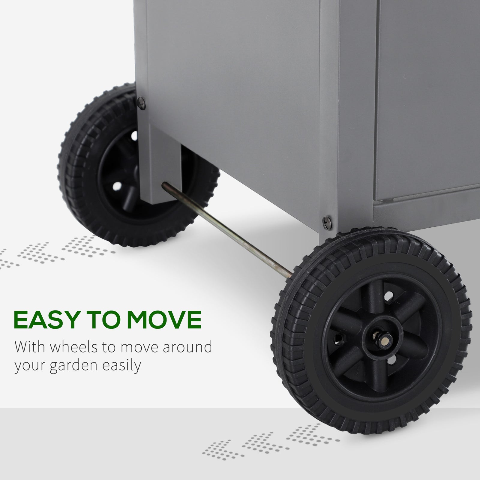 Outsunny 4+1 Burner Gas BBQ Grill, Outdoor Barbecue Trolley with Wheels, Warming Rack, Side Shelves, Cabinet, Thermometer for Garden, Party, Camping, 125L x 51W x 100Hcm, Grey