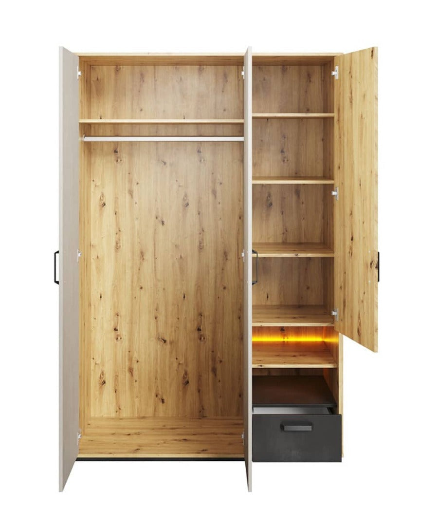 Qubic 02 Hinged Wardrobe 130cm with LED - product image 2