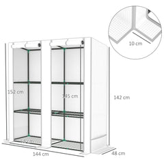 Outsunny Three-Tier Mini Greenhouse - White