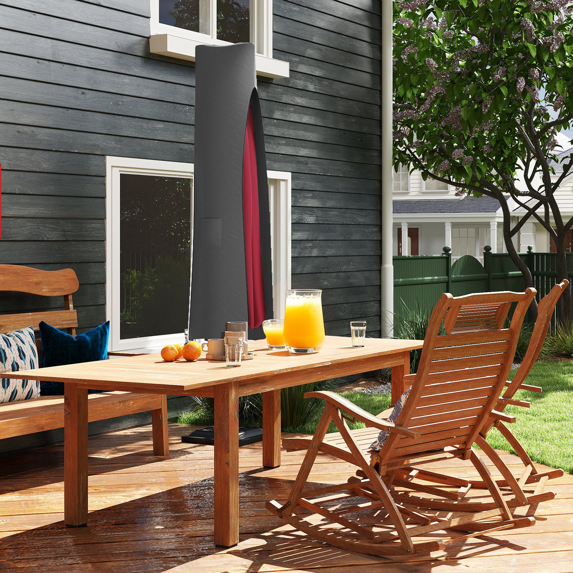 Outsunny Parasol Umbrella Cover - Grey