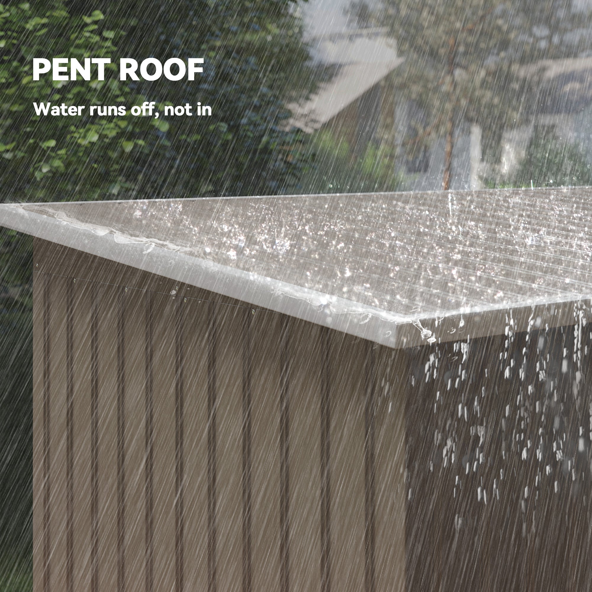 Outsunny 4 x 9ft Metal Shed, with Foundation Shed - Brown