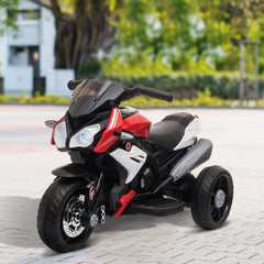HOMCOM Kids Electric Motorcycle Ride-On Toy, with Three Wheels, Music, Horn, Lights, Red