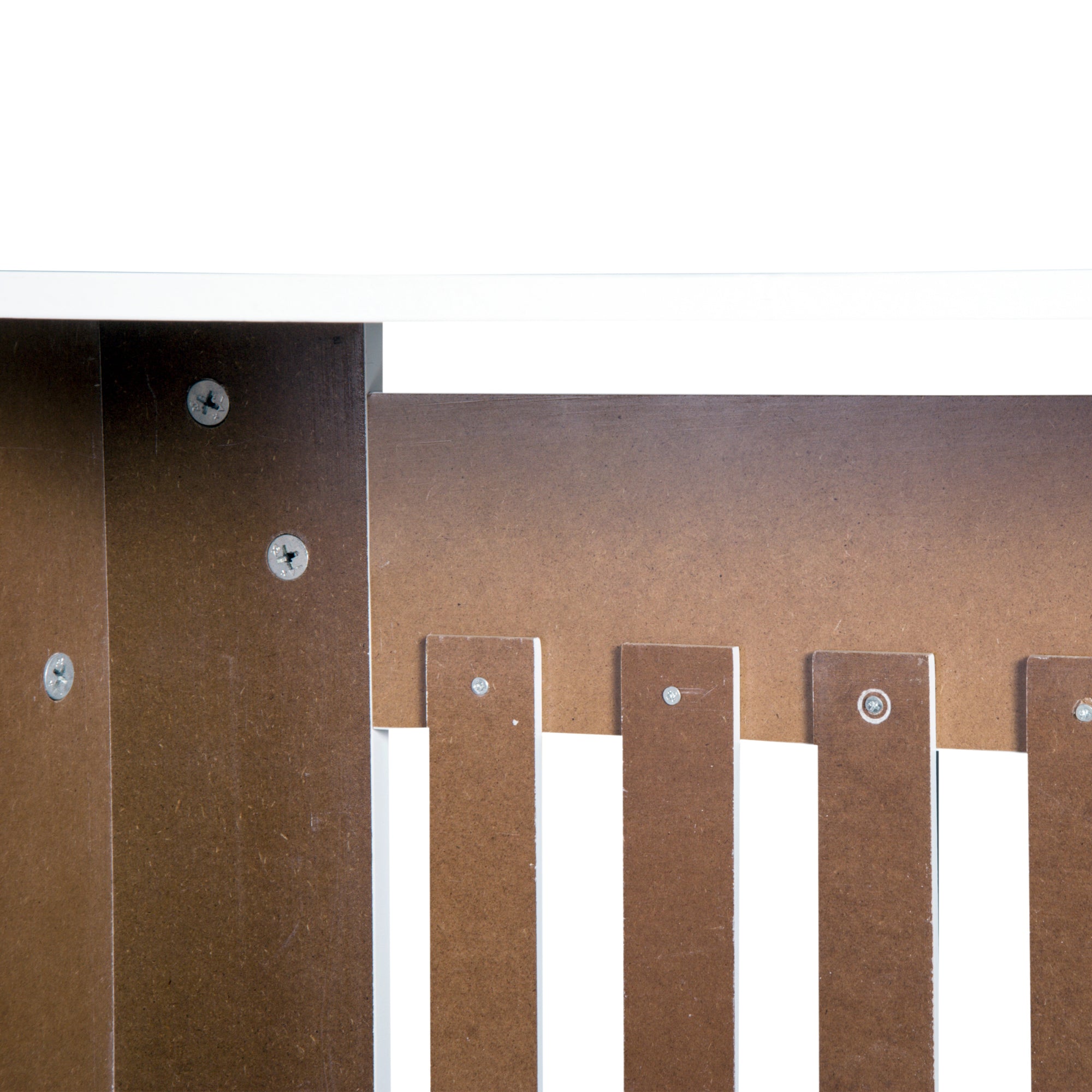 HOMCOM Slatted Radiator Cover Painted Cabinet MDF Lined Grill in White (78L x 19W x 81H cm)