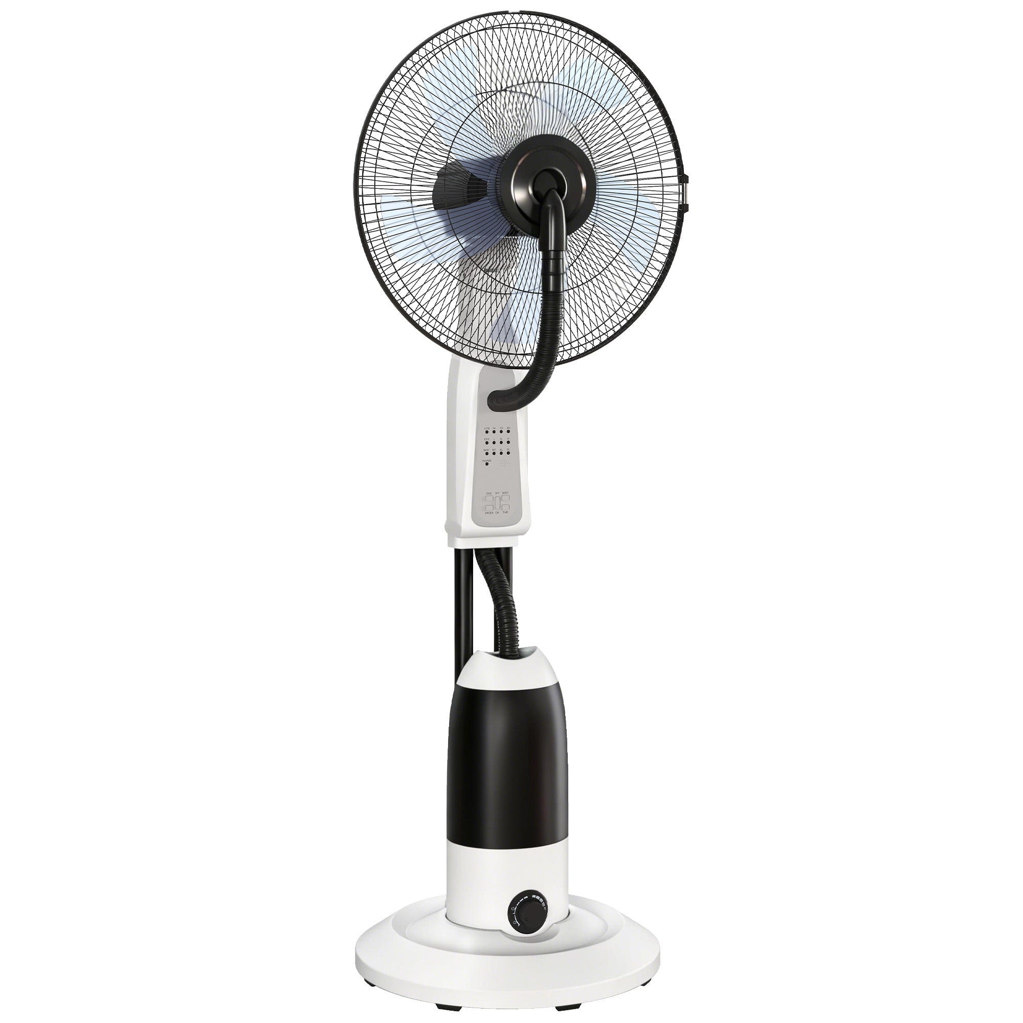 HOMCOM Pedestal Fan with Water Mist Spray 3 Speeds 2.8L Water Tank, White