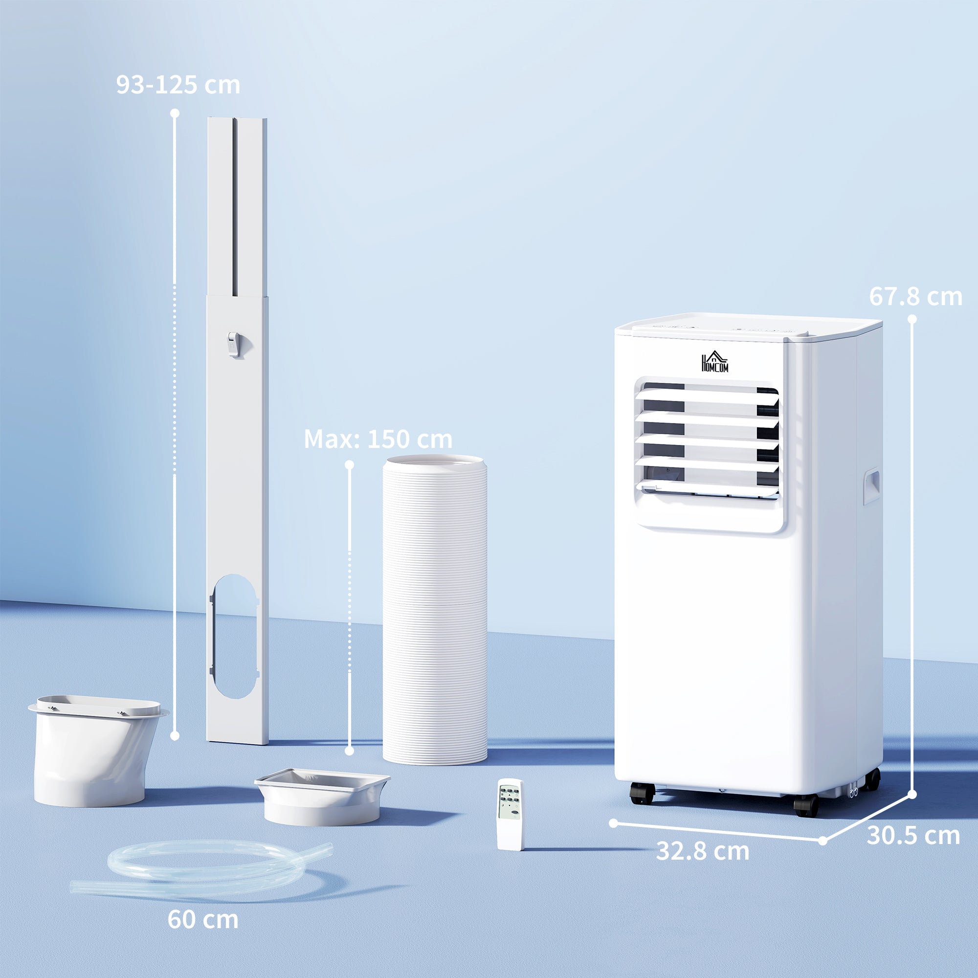 HOMCOM 5000 BTU Portable Air Conditioner, 4-in-1 Air Conditioning Unit, Dehumidifier, Cooling, Fan, Sleep Mode, with Remote Control, 2 Speeds, 24H Timer, Window Venting Kit, 12m√Ç¬≤