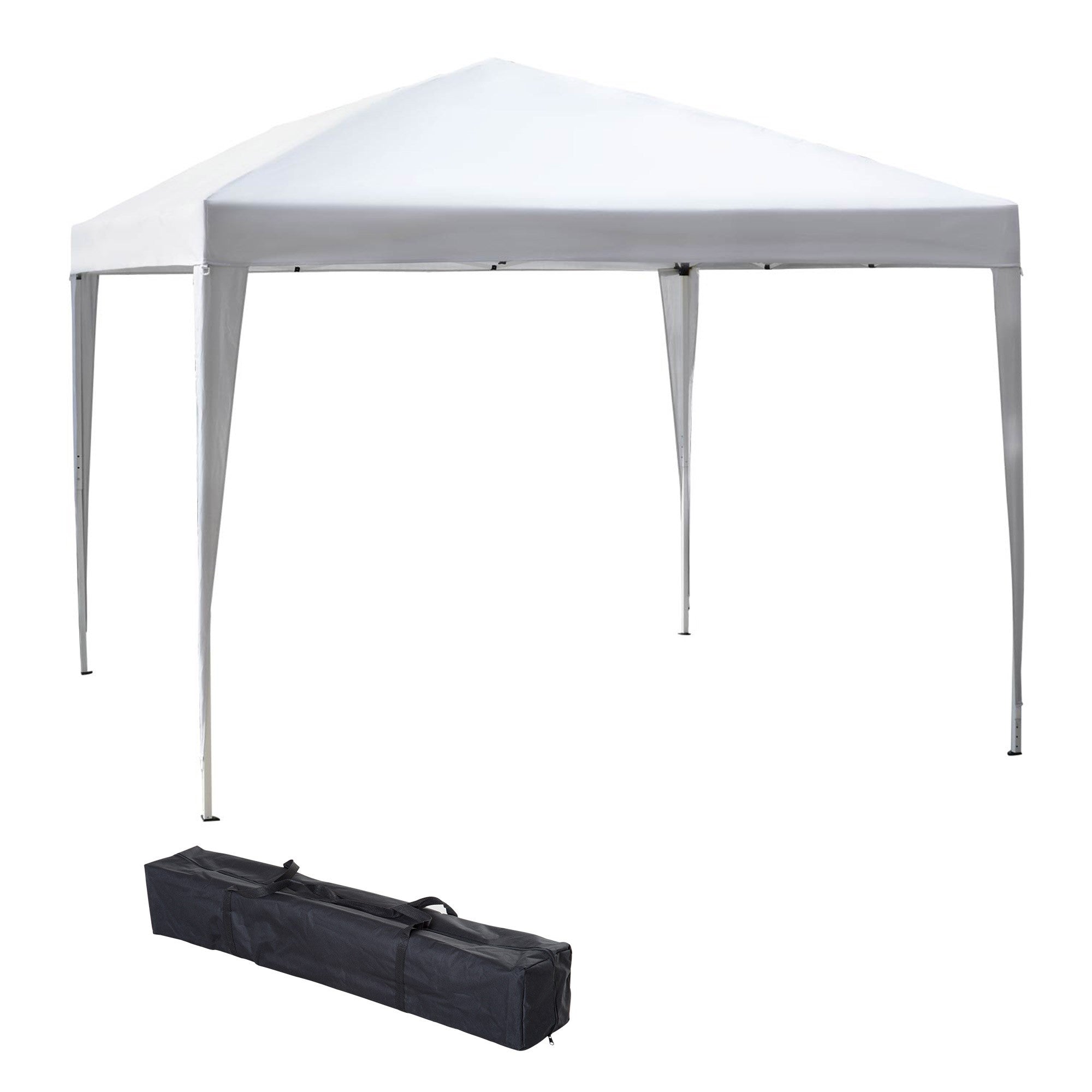 Outsunny 3 x 3M Garden Pop Up Gazebo Height Adjustable Marquee Party Tent Wedding Canopy with Carrying Bag, White