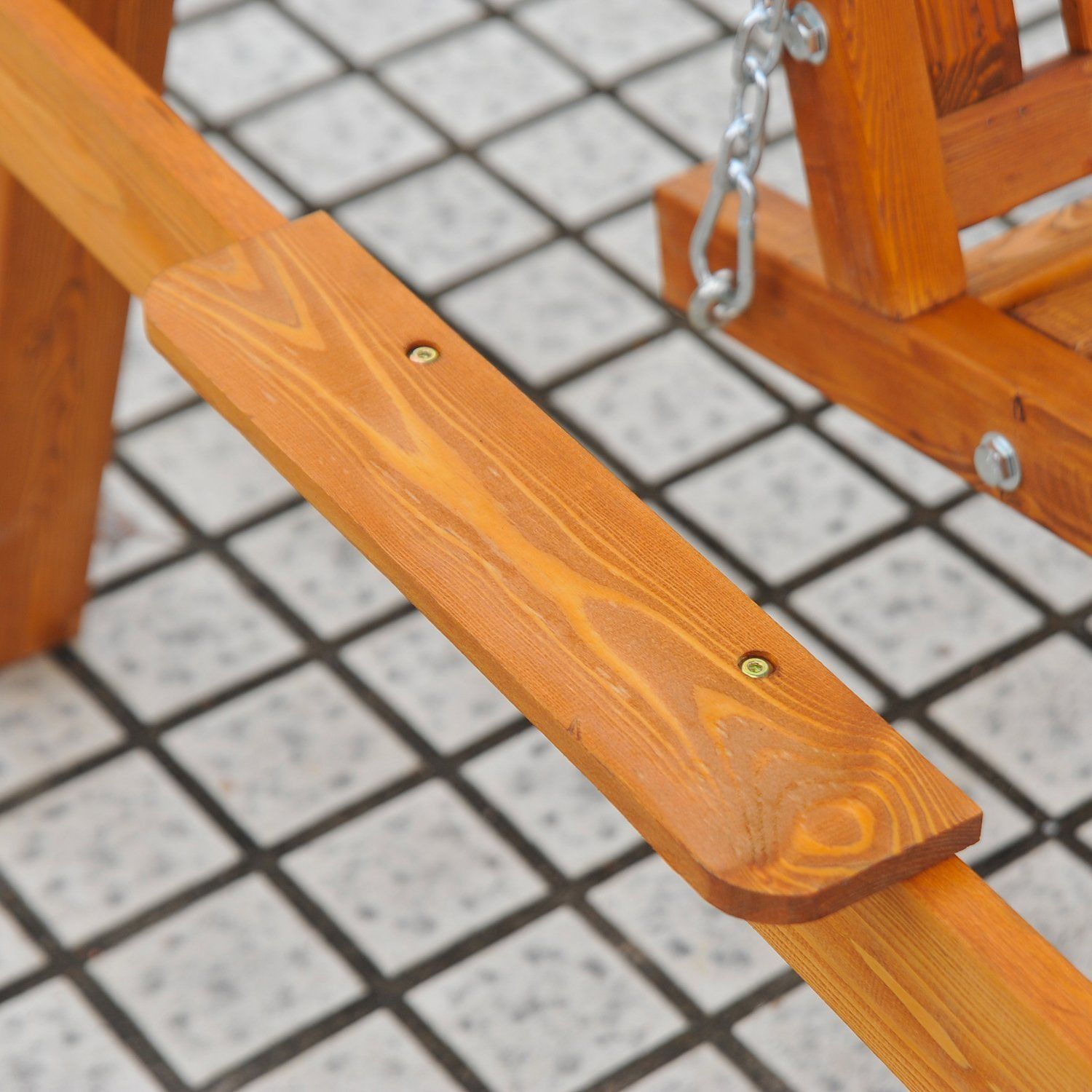 Outsunny 3-Seater Pinewood Swing Chair-Green