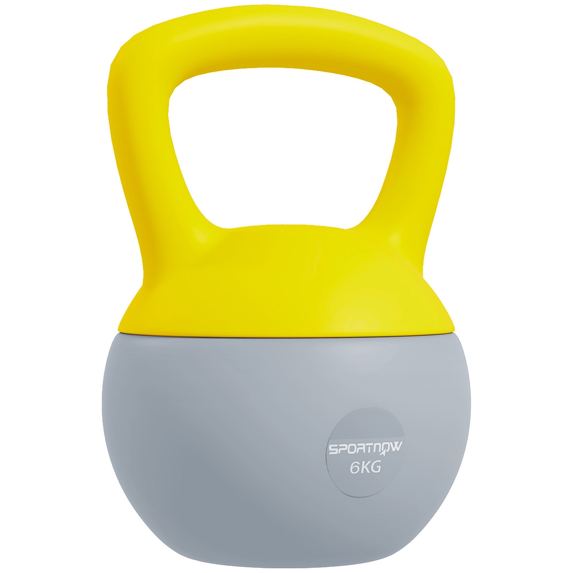 SPORTNOW 6KG Soft Kettlebell, Kettlebell with Non-Slip Handle for Home Gym, Weight Lifting, Strength Training, Yellow/Grey