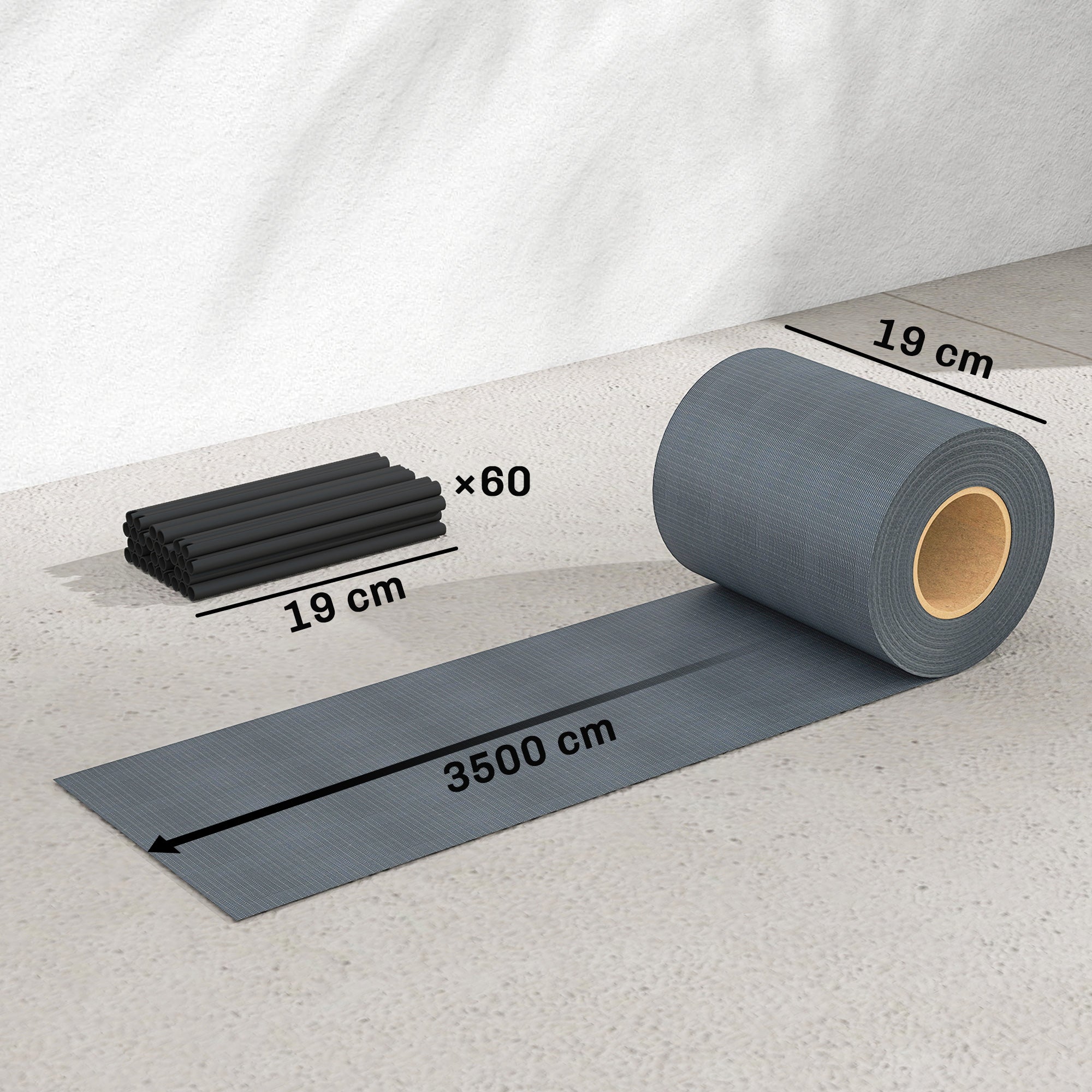 Outsunny 2Pcs Privacy Garden Screen Fence, UV Resistant Waterproof Windbreak Fencing, 35mx19cm, Grey