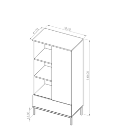 Querty 03 Highboard Cabinet 70cm
