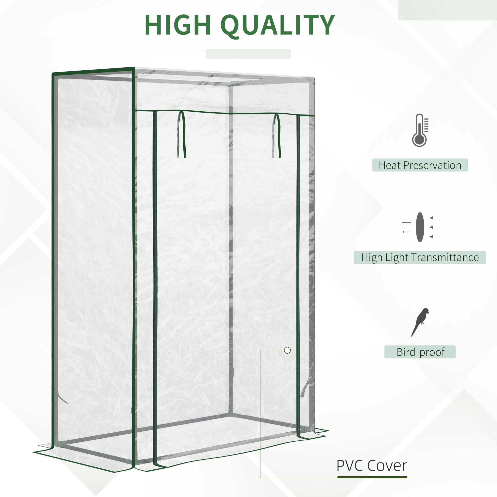 Outsunny Tomato Greenhouse with Roll-up Door, Mini Greenhouse with PVC Cover, Outdoor Grow House Small Green House for Yard, Balcony, Garden, 100 x 50 x 150cm, Transparent