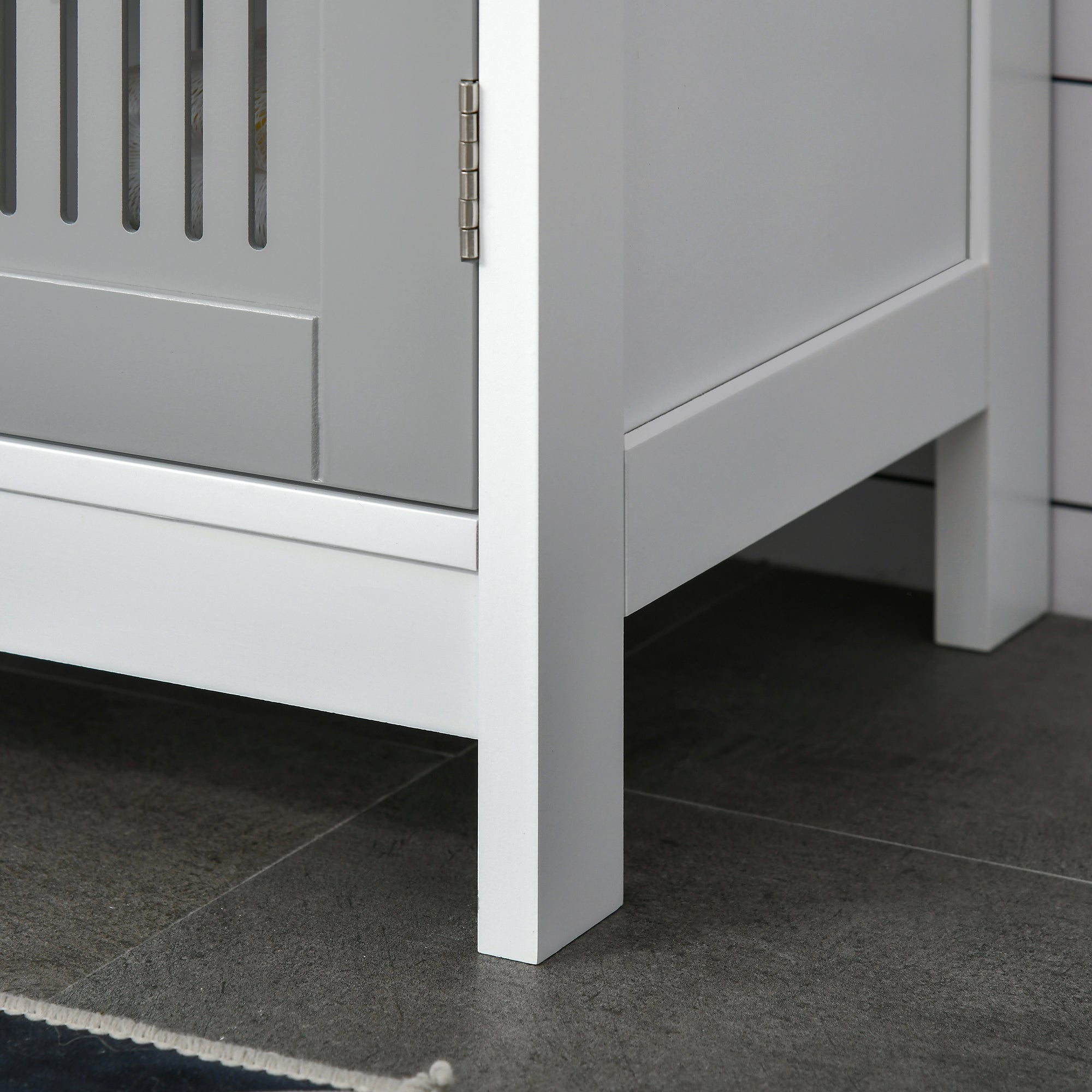 kleankin Modern Under Sink Cabinet with 2 Doors, Bathroom Vanity Unit, Pedestal Under Sink Design, Storage Cupboard with Adjustable Shelves, Grey