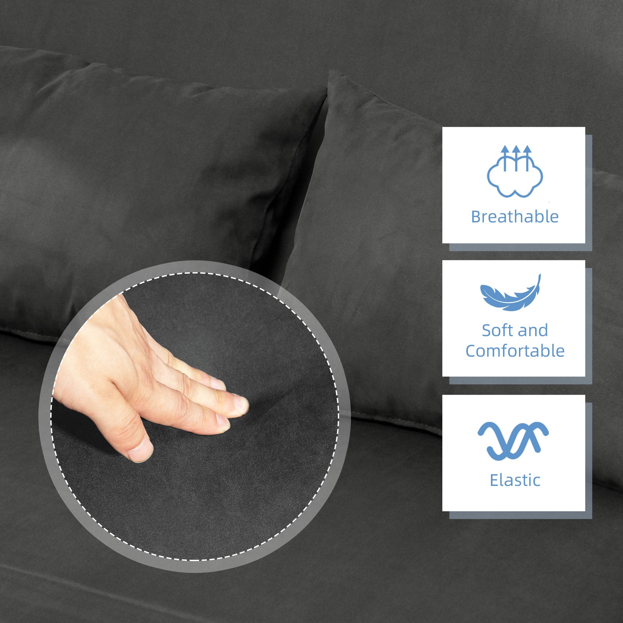 HOMCOM Two-Seater Click-Clack Sofa Bed - Charcoal Grey