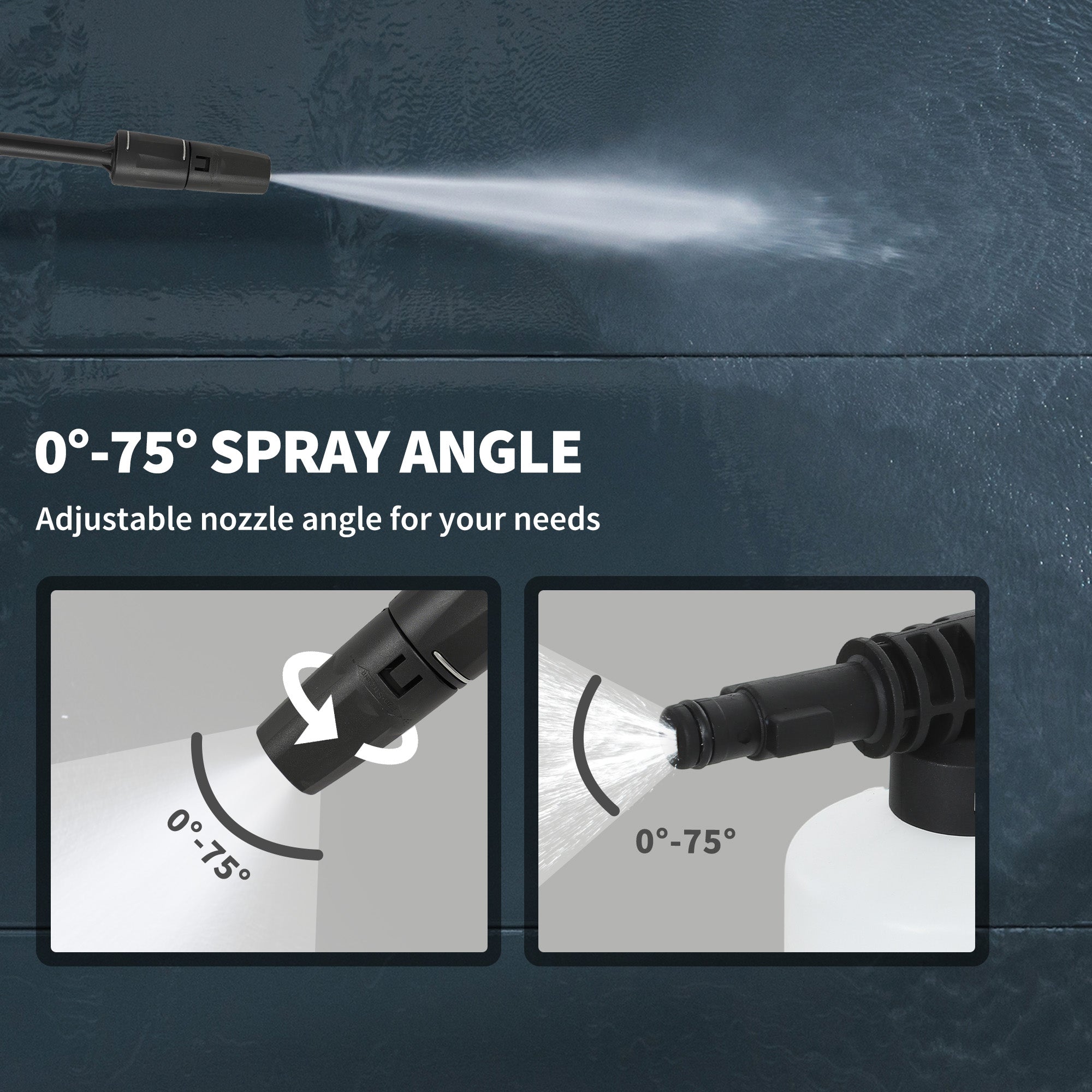 Outsunny 2200W High√Ç Pressure√Ç Washer, 170 Bar Pressure, 420 L/h Flow, Portable Electric Power Washer Jet Wash Cleaner with Adjustable Nozzle 6M Hose and Hose Reel for Home Patio Car Driveway