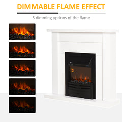 HOMCOM 40" Electric Firplace Suites & Mantelpiece in White, image 4