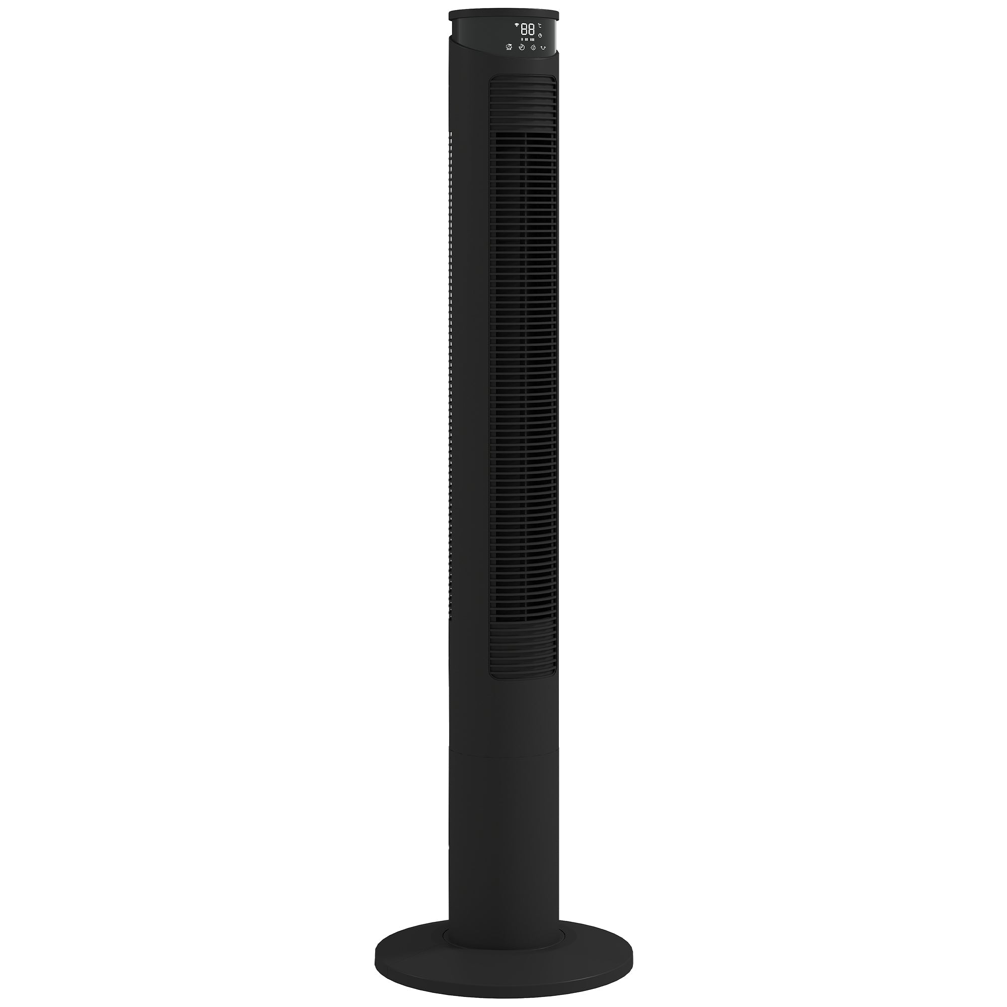 HOMCOM Tower Fan with WiFi Control Standing Floor Fan with Remote Control 116 cm Black