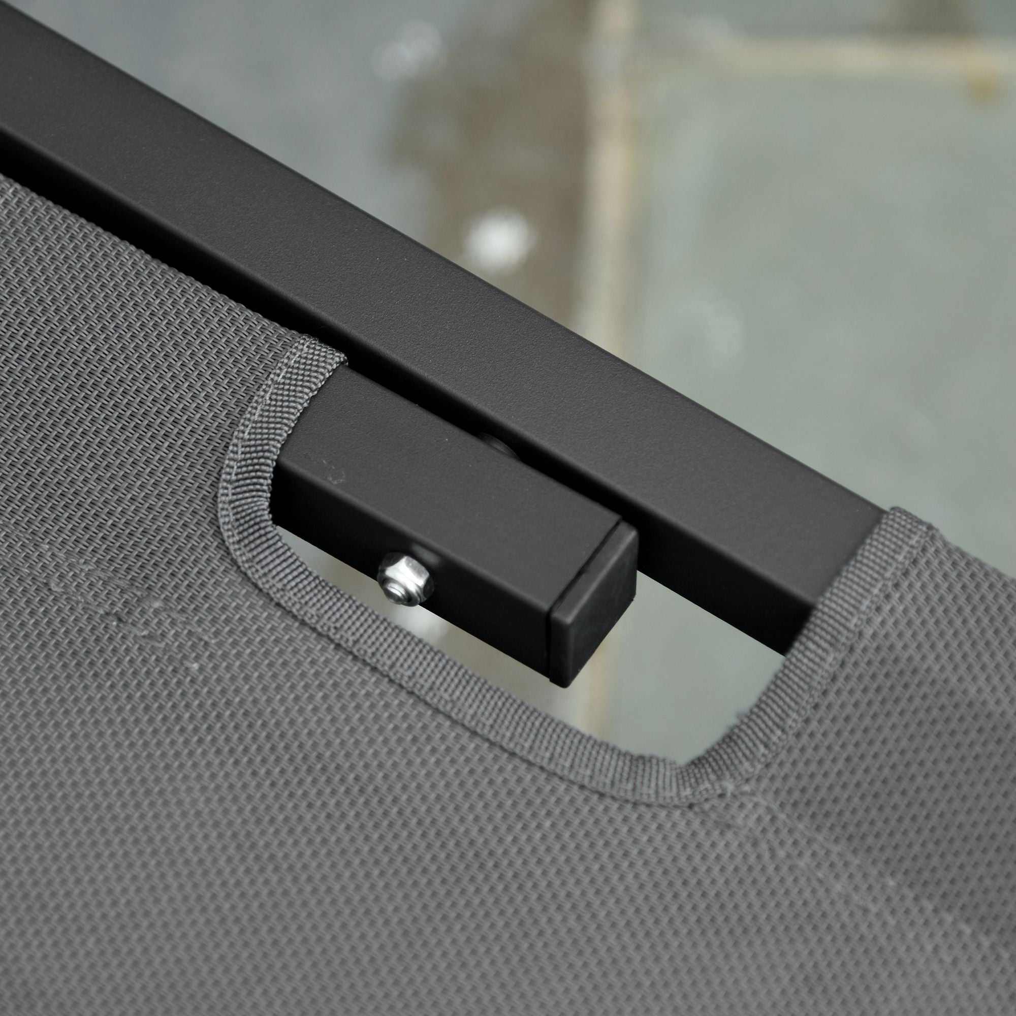 Outsunny Sun Lounger Relaxed Recliner with 5-Position Adjustable Backrest Aluminium Frame for Pool, Sun Bathing, Grey