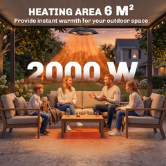 Outsunny 2000W Electric Hanging Patio Heater Ceiling Mounted Halogen Heating Indoor Outdoor with Remote Control Aluminium