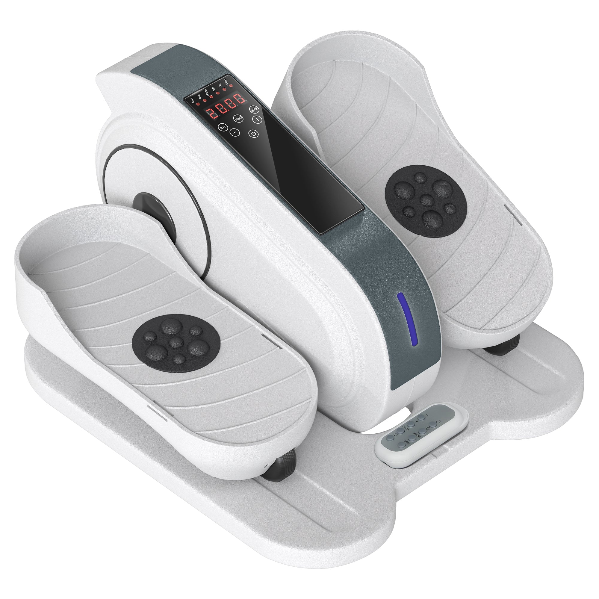 SPORTNOW Under Desk Elliptical Machine, Seated Pedal Exerciser, Mini Elliptical Trainer with LCD Monitor, Remote Control and 10 Adjustable Speed, Quiet & Portable for Seniors, White