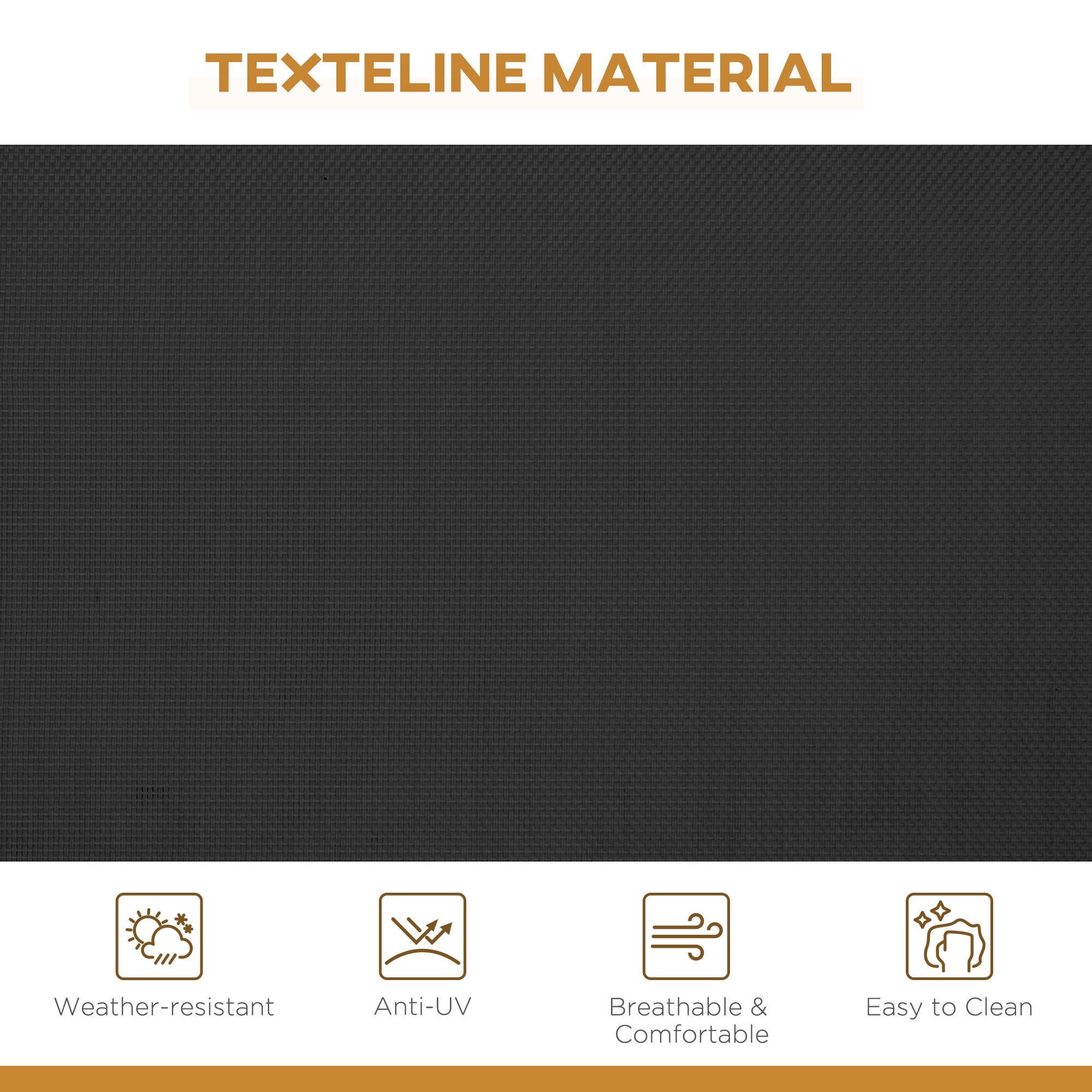 Outsunny Three-Seater Garden Swing Chair, with Canopy - Black