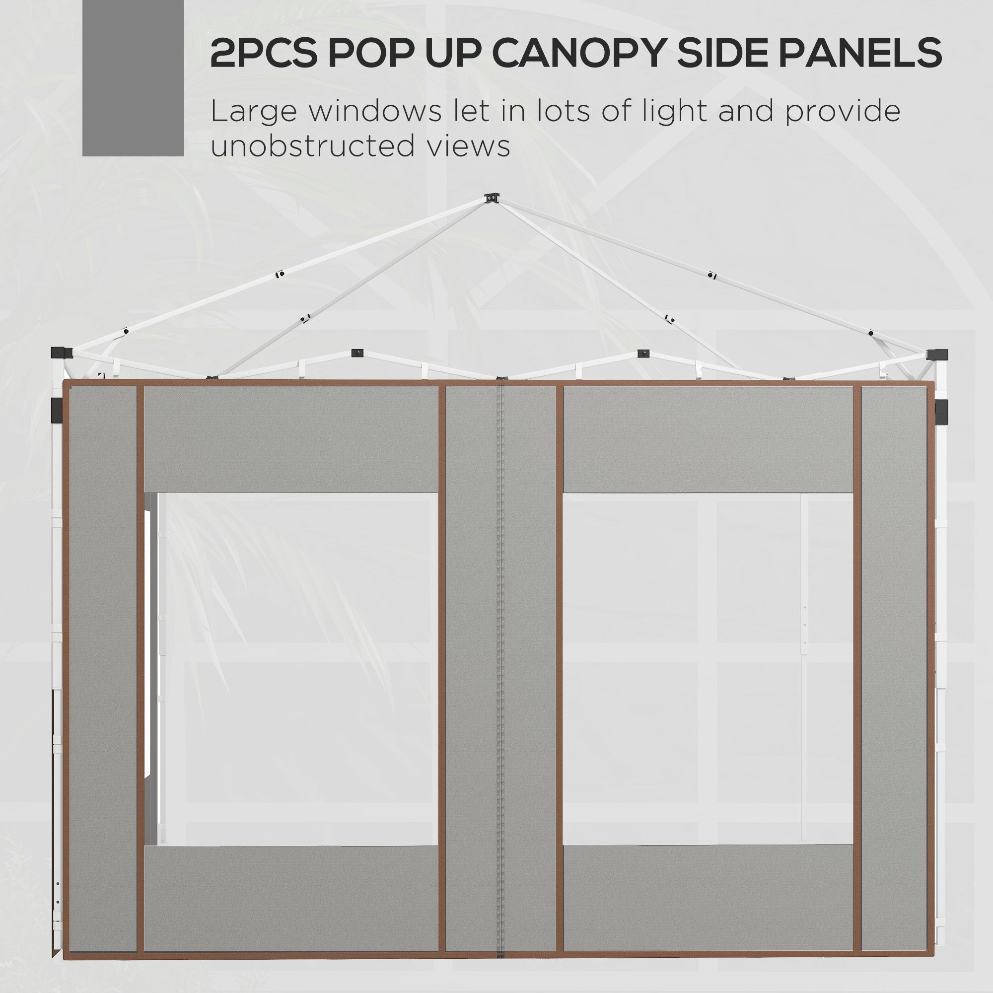 Outsunny Set of Two 295cm Replacement Canopy Walls - Grey