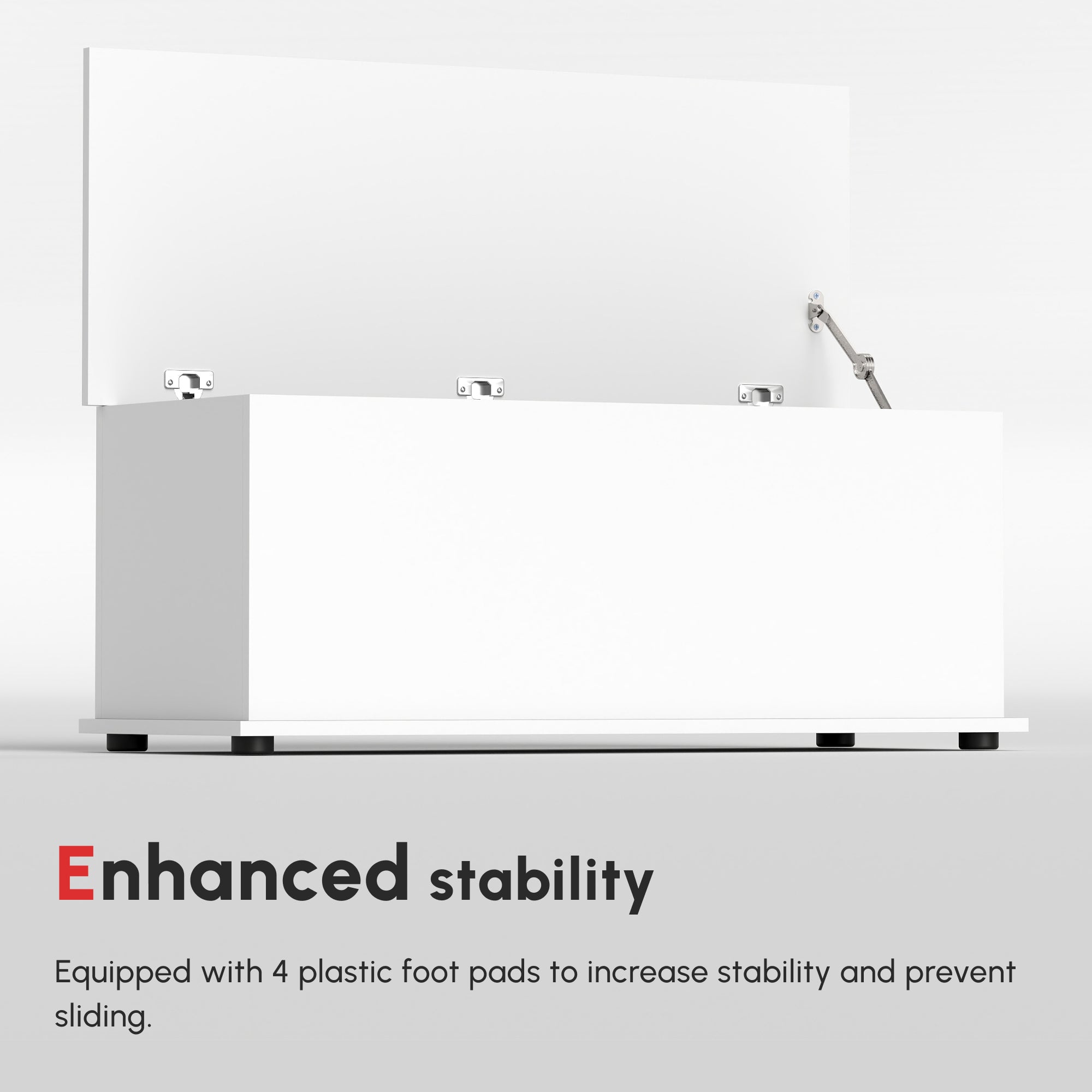 HOMCOM 113L Storage Chest, Storage Box with Flip-Top Lid and 2 Safety Hinges, Storage Trunk for Living Room, Entryway, 100 x 40 x 40 cm, White