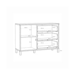 Skelbit Sideboard Cabinet 116cm in Oak Elegant, image 6