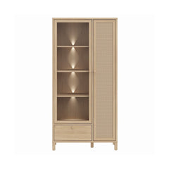 Skelbit Tall Display Cabinet 86cm in Oak Elegant, image 6