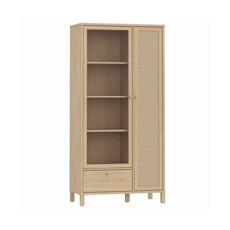Skelbit Tall Display Cabinet 86cm in Oak Elegant
