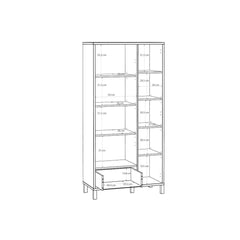 Skelbit Tall Display Cabinet 86cm in Oak Elegant, image 8