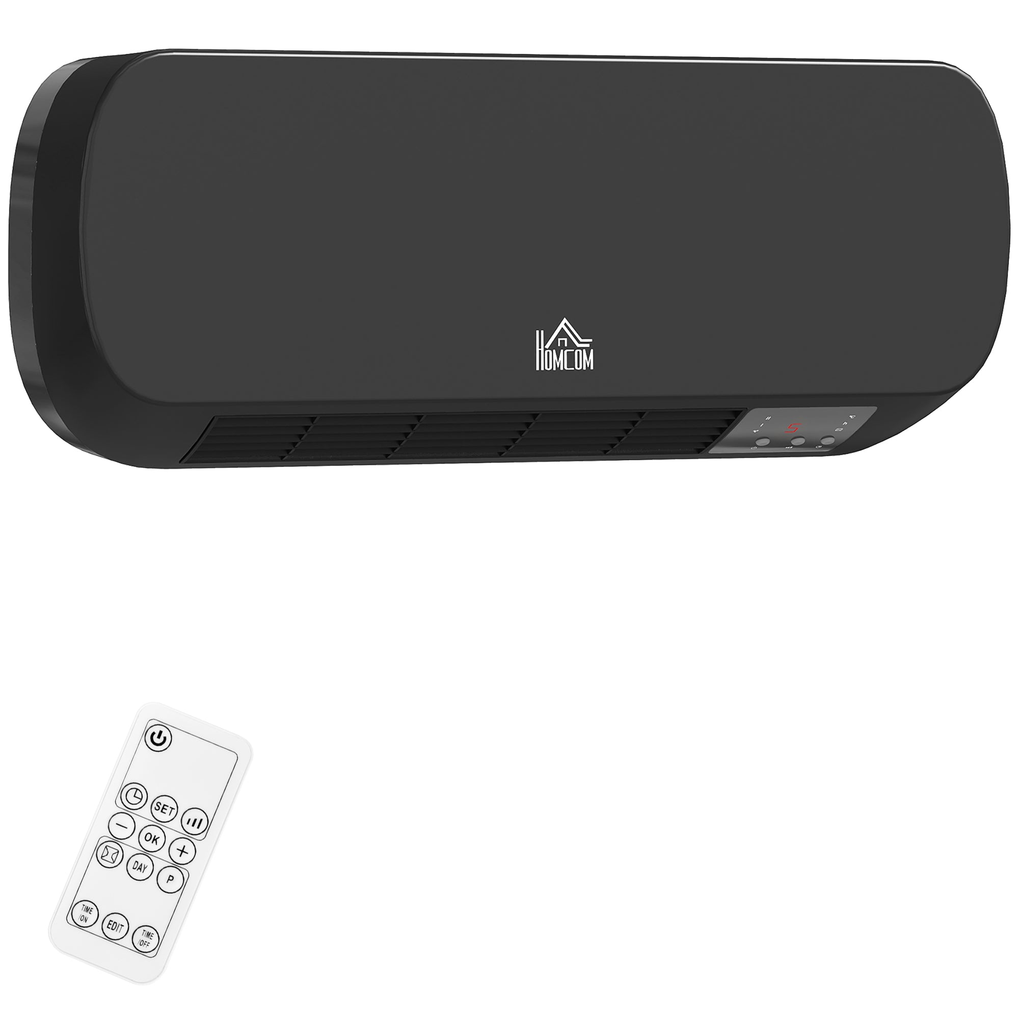 HOMCOM 2000W Wall Mounted Ceramic Space Heater, 10-49√Ç¬∞C Temperature, Black