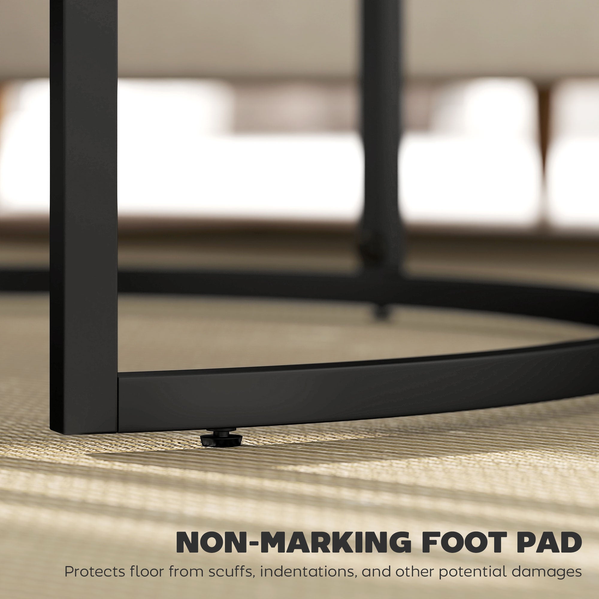 HOMCOM Set of Two Marble-Effect Stacking Tables - Black/White