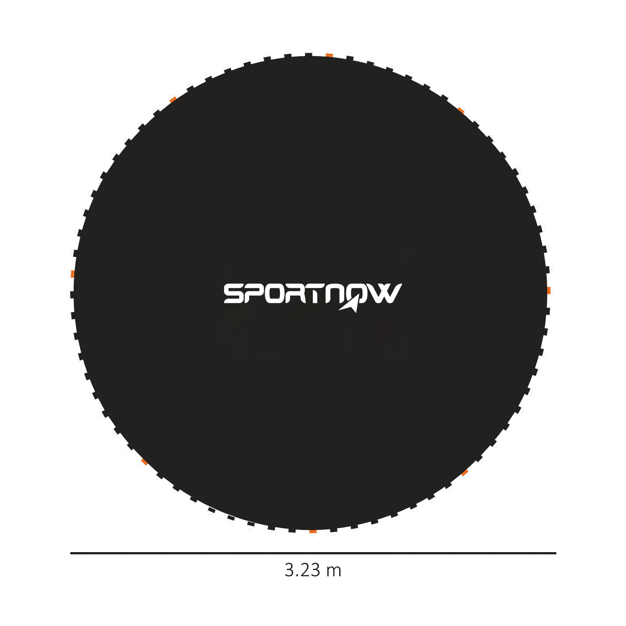 SPORTNOW Replacement Trampoline Mat with Spring Pull Tool, 72 V-Hooks, for 12ft Trampoline using 14cm Springs, Black