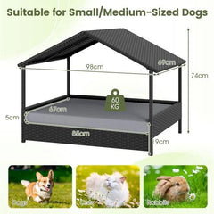 Diagram showing the maximum weight and dimensions for the dog house