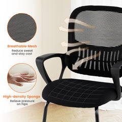 Reception Chairs Set of 2 with Breathable Mesh Back-Black