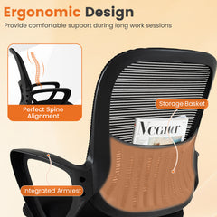 Reception Chairs Set of 2 with Breathable Mesh Back-Black