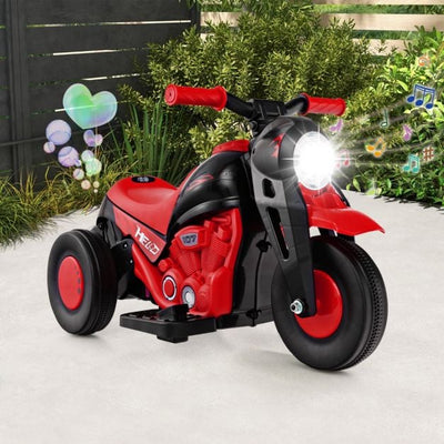 Motocicleta eléctrica para niños de 6 V con máquina para hacer burbujas